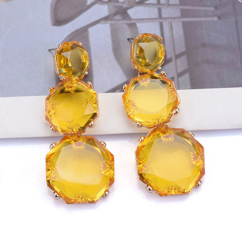 Ethnic Indian Fashion - 2025 New Yellow Transparent Resin Statement