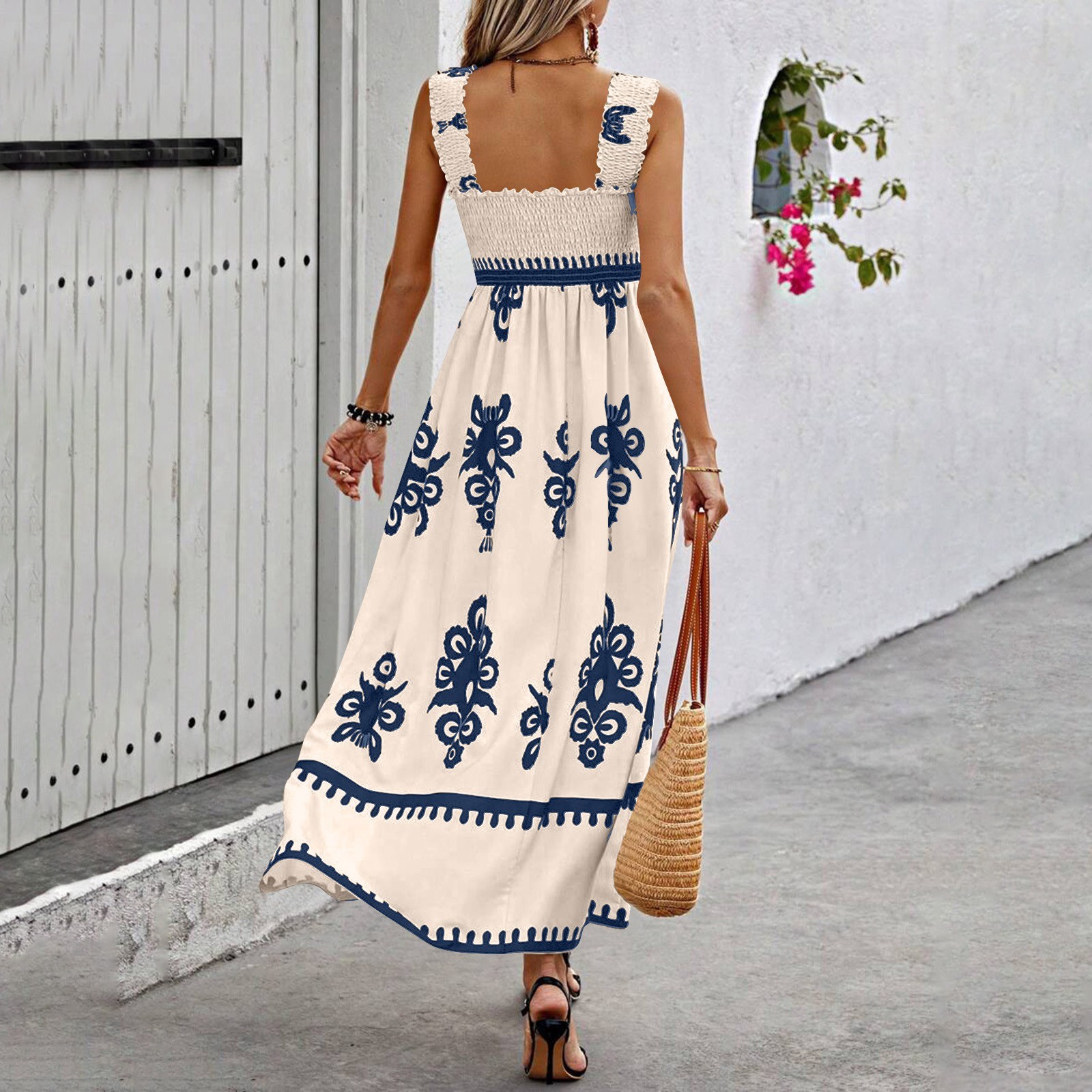Retro Floral Print Beach Vacat - đánh giá và giá Ethnic Boho Fashion
