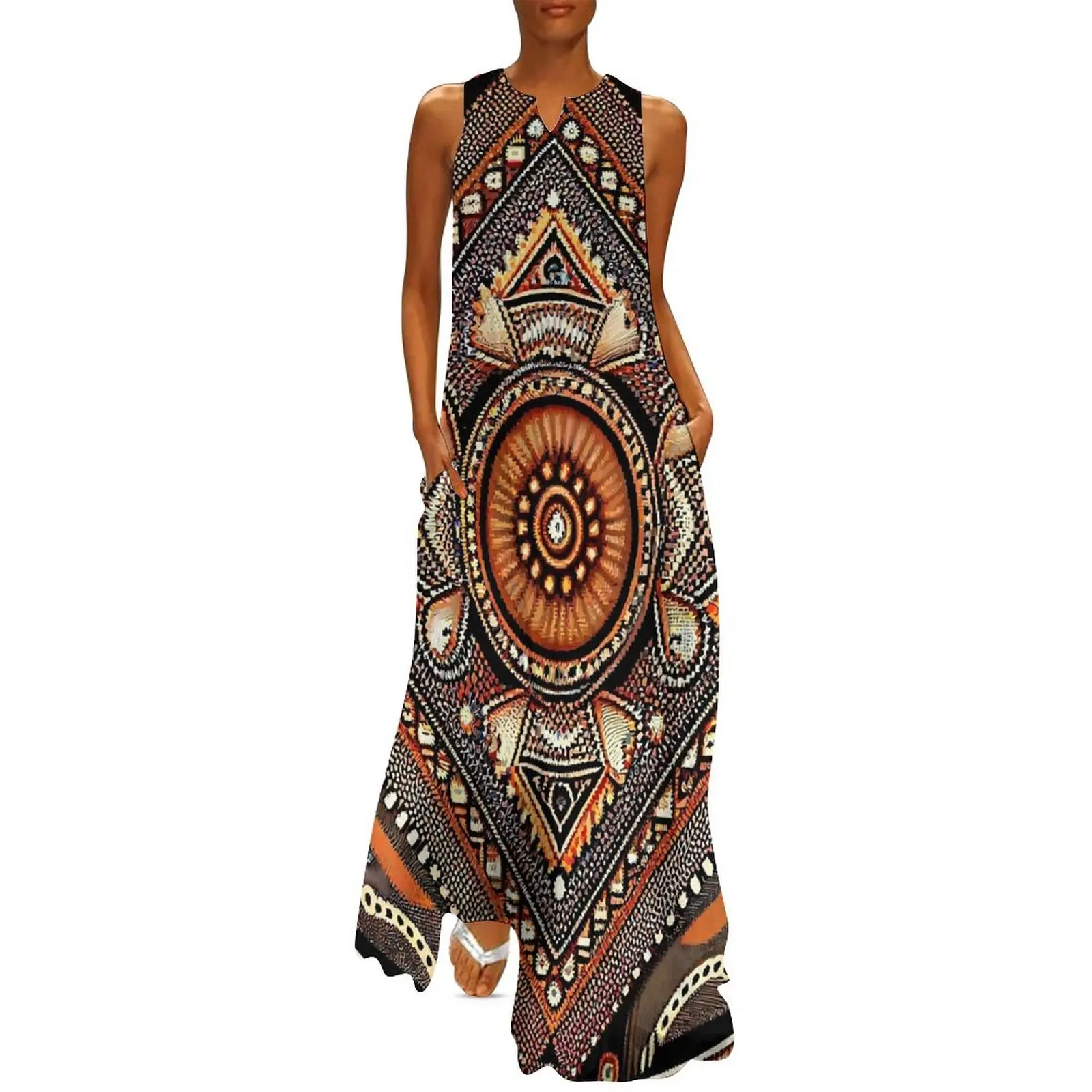 Vintage Ethnic Long Dress Red  - đánh giá và giá Ethnic Boho Fashion
