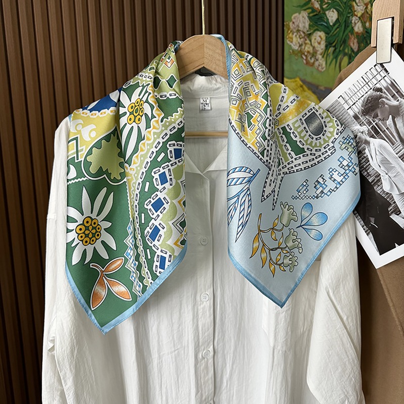 Green Boho Horse Square Scarf  - đánh giá và giá Ethnic Boho Fashion