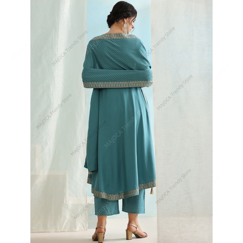 Peacock Blue Indian Women 3 Pi - đánh giá và giá Salwar Kameez Set