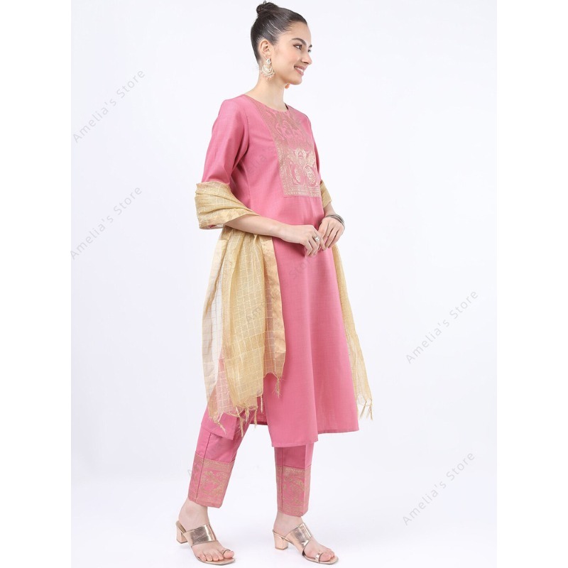 Indian/Pakistani Women's Pink  - đánh giá và giá Salwar Kameez Set