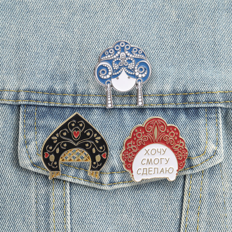 Russian Kokoshnik Enamel Pins  - đánh giá và giá Ethnic Fashion Quotes