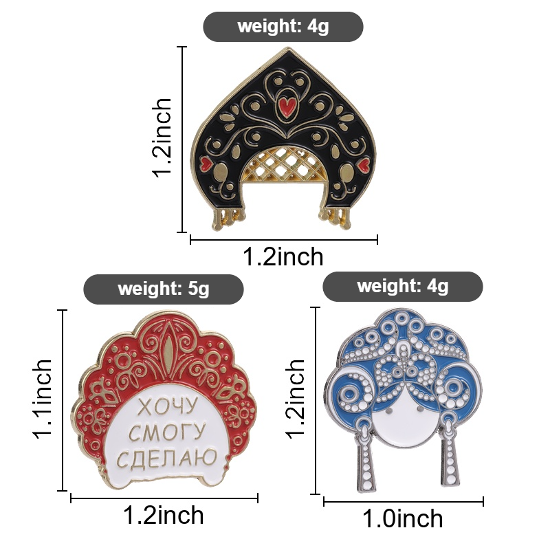 Russian Kokoshnik Enamel Pins  - đánh giá và giá Ethnic Fashion Quotes